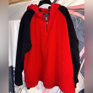 Croft & Barrow Men's Zip-Up Red and Black Sweater